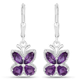 2.12 Carat Genuine Amethyst .925 Sterling Silver Earrings