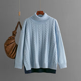 Two-tone Patchwork Jacquard Loose  Western-style Slimming Top For Women