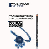 Flormar Waterproof Mat Eyeliner - Intense Pigment, Long-Lasting, Smudge-Proof - Navy Blue