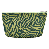 Eklips Khaki Zebra Pattern Makeup Bag with Secure Zipper