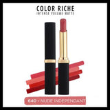 Loreal Paris Color Riche Intense Volume Matte Lipstick - 640 Nude Independant, Long Lasting Hydrating Matte Finish Lip Color