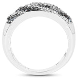 0.62 Carat Genuine Blue Diamond and White Diamond .925 Sterling Silver Ring
