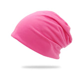Solid-color Double-layer Pullover Beanie Thin Style