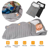 Baby Knit Swaddle Blanket Wrap with Buttons