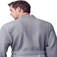 Waffle Kimono Spa Bathrobe for Men -  Absorbent, Lightweight
