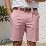 Business-Casual Slim-Fit Straight-Leg Shorts For Men