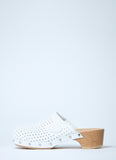 Balenciaga Women Perforated Heeled Clogs