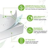 Bamboo Mattress Protector Hypoallergenic Waterproof Mattress Pad Cover