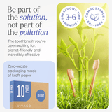 Bamboo Toothbrushes Medium Bristles 10 Pack - BPA Free Medium Bristles Toothbrushes for Adults | Eco-Friendly, Compostable & Biodegradable Toothbrush | Natural Wooden Toothbrushes