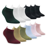 Women’s Bamboo Ankle Socks 12-Pack – Mixed Colors Soft Thin Low-Cut Socks
