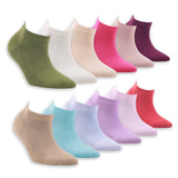 Women’s Bamboo Ankle Socks 12-Pack – Mixed Colors Soft Thin Low-Cut Socks