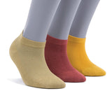 Women’s Bamboo Ankle Socks 3-Pack – Mixed Colors Soft Thin Low-Cut Socks