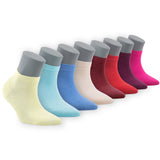 Women’s Bamboo Ankle Socks 8-Pack – Mixed Colors Soft Thin Low-Cut Socks