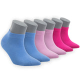 Women’s Bamboo Ankle Socks 6-Pack – Mixed Colors Soft Thin Low-Cut Socks
