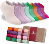 Women’s Bamboo Ankle Socks 8-Pack – Mixed Colors Soft Thin Low-Cut Socks