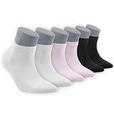 Women’s Bamboo Ankle Socks 6-Pack – Mixed Colors Soft Thin Low-Cut Socks