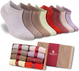 Women’s Bamboo Ankle Socks 8-Pack – Mixed Colors Soft Thin Low-Cut Socks