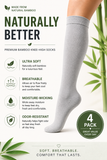Women’s Bamboo Knee-High Socks 4-Pack – Soft & Breathable