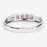 6.65 Carat Genuine Ruby and White Topaz .925 Sterling Silver Bracelet