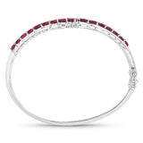 9.10 Carat Glass Filled Ruby .925 Sterling Silver Bangle