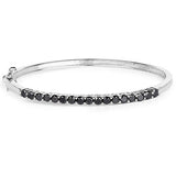 2.50 Carat Genuine Black Diamond .925 Sterling Silver Bangle