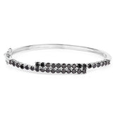 4.00 Carat Genuine Black Diamond .925 Sterling Silver Bangle