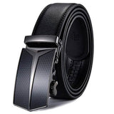 Barbados Men's Solid Buckle Leather Belt with Automatic Ratchet