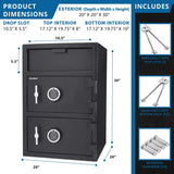 Barska 1.60 CF Digital Depository Dual Compartment Security Safe (SAK76021)