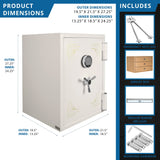 Barska 2.75 CF White Fireproof Jewelry Safe With Jewelry Storage Drawer (SAK69047)