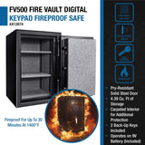 Barska 4.39 CF Heavy-Duty Steel Fireproof Safe Vault With Digital Keypad (SAK51786)