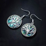 Barzel Tree of Life Drop Earrings with Abalone Pearl
