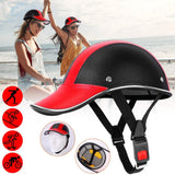 Baseball Cap Anti-UV Cycling Motorcycle Hat Leather Helmet