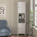 Bathroom Floor Storage Cabinet with 2 Doors Living Room Wooden Cabinet with 6 Shelves 15.75 x 11.81 x 66.93 inch