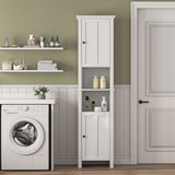Bathroom Floor Storage Cabinet with 2 Doors Living Room Wooden Cabinet with 6 Shelves 15.75 x 11.81 x 66.93 inch