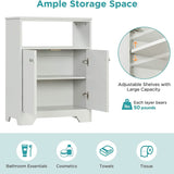 Bathroom Storage Cabinet with Two Doors and Adjustable Shelves
