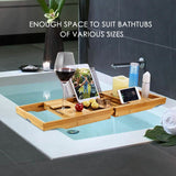 Bathtub Caddy Tray Crafted Bamboo