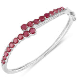 9.10 Carat Glass Filled Ruby .925 Sterling Silver Bangle