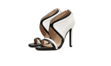 Classic Black and White Colorblock High Heels Sandals