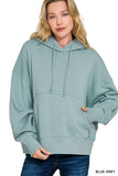 Zenana Oversized Fleece Kangaroo Pocket Hoodie