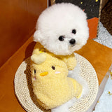 Pet Little Yellow Chicken Four-Legged Outfit Small Puppy Dog Clothes