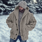 Cardigan Retro Laid-back, Hooded Knitted Cape Outerwear