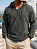 Mens Casual Stylish Loose-fitting Long-sleeve Hooded Sweatshirt