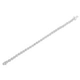 14K Rose Gold Over .925 Sterling Silver 1/4 Cttw Diamond 7" Open Circle Wheel Link Tennis Bracelet (I-J Color, I2-I3 Clarity)
