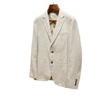 Plus-size Mens Linen Slim-fit Suit Set
