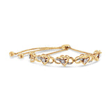 14K Yellow Gold Plated .925 Sterling Silver 1/10 Cttw Diamond Infinity Heart Shaped 4â€-10â€ Adjustable Bolo Bracelet (H-I Color, I2-I3 Clarity)