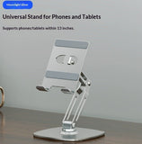 Rotating Phone Stand Desktop Metal Bedside Tablet Holder