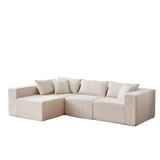 104-Inch Corduroy Modular L Shaped Sectional Sofa,Luxury Floor Couch Set,Upholstered Indoor Furniture,Foam-Filled Compressed Sofa for Living Room,Bedroom,4 PC Free Combination