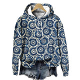 Stylish Floral-patterned Loose-fitting Designer Hoodie For Fall