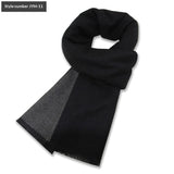 Mens Wool-Blend Plaid Scarf Winter Warmth & Extra Thickness