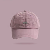 Summer Women's Fine-check Embroidered Nice Letter Style Fashionable And Simple Baseball Cap, Suitable For Daily Commuting And School Wear, Versatile Soft-brimmed Hat